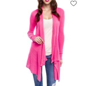 ❤️ NWOT! JULIE BROWN NYC JOLIE DRAPE FRONT PINK CARDIGAN SWEATER, SMALL